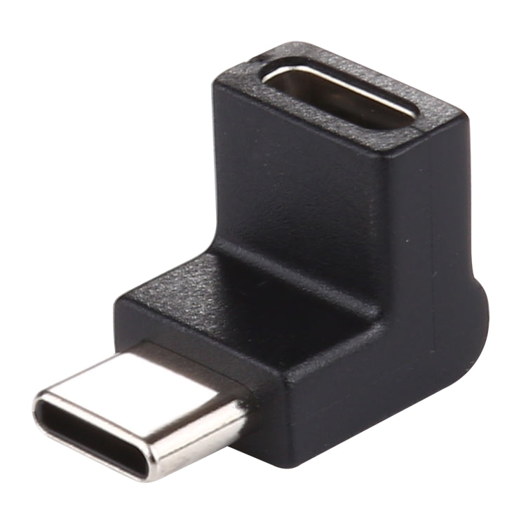 Adaptador de Ligações Tipo-C / USB-C Macho para Tipo-C / USB-C Fêmea com Ângulo de 90 Graus em Liga de Alumínio, Tipo-C Macho para Tipo-C Fêmea
