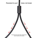 Cabo de Áudio REXLIS 3635 3.5mm Macho para RCA Duplo com Plugue Dourado, Cabo Trançado de Algodão Preto para Interface de Entrada RCA em Colunas Ativas, Comprimento: 1m