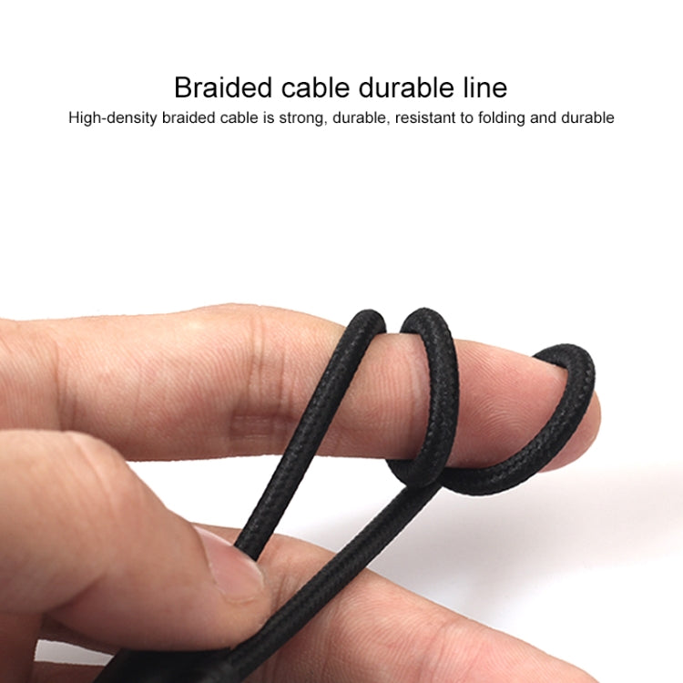 Cabo de Áudio REXLIS 3635 3.5mm Macho para RCA Duplo com Plugue Dourado, Cabo Trançado de Algodão Preto para Interface de Entrada RCA em Colunas Ativas, Comprimento: 1m