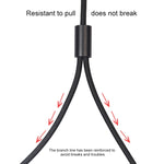 Cabo de Áudio REXLIS 3635 3.5mm Macho para RCA Duplo com Plugue Dourado, Cabo Trançado de Algodão Preto para Interface de Entrada RCA em Colunas Ativas, Comprimento: 1.8m