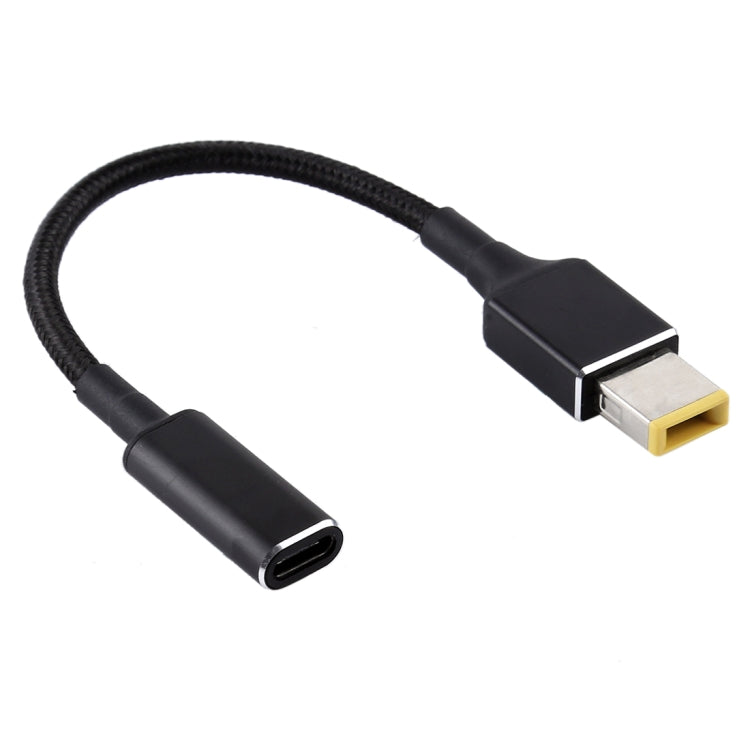 Adaptador PD 100W 18.5-20V com Ficha Quadrada para USB-C / Tipo-C, Cabo com Trança de Nylon para Portátil Lenovo