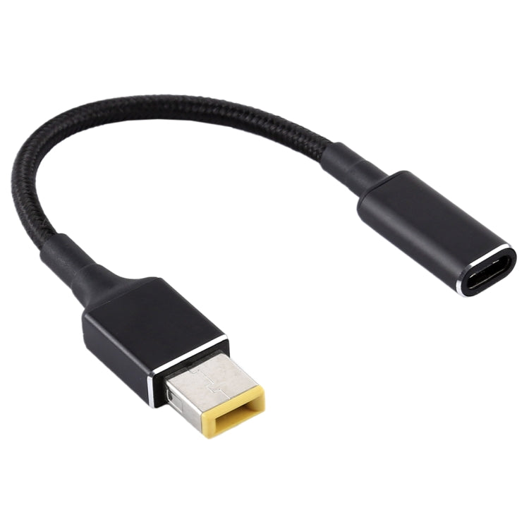 Adaptador PD 100W 18.5-20V com Ficha Quadrada para USB-C / Tipo-C, Cabo com Trança de Nylon para Portátil Lenovo