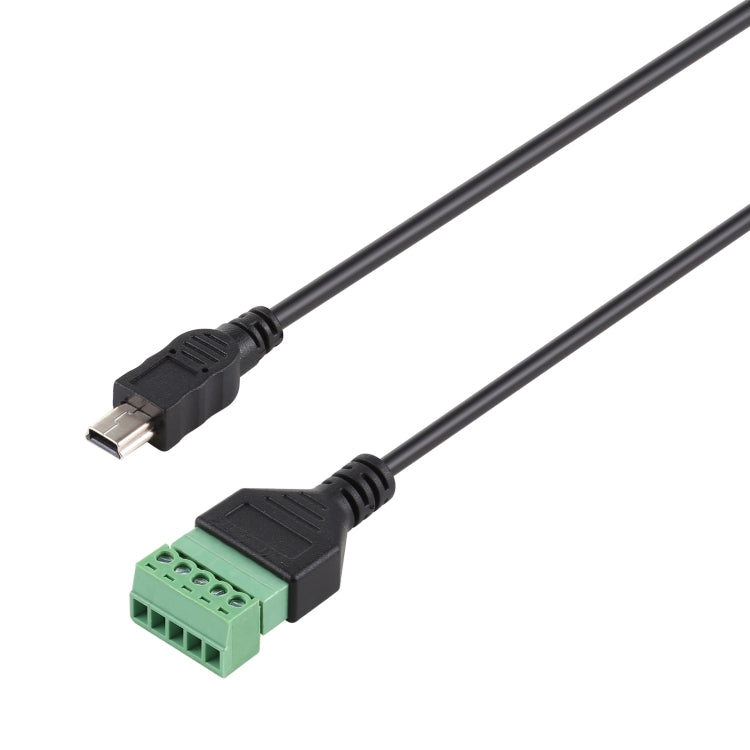 Cabo Adaptador USB Mini 5 Pinos Macho para Terminais Pluggable 5 Pinos Sem Solda, Comprimento: 30cm, Mini 5 Pinos Macho