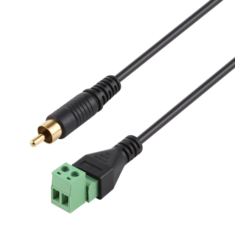 Cabo Adaptador de Conexão Sem Solda RCA Macho Dourado para Terminais Pluggable de 2 Pinos, Comprimento: 30cm, RCA Macho