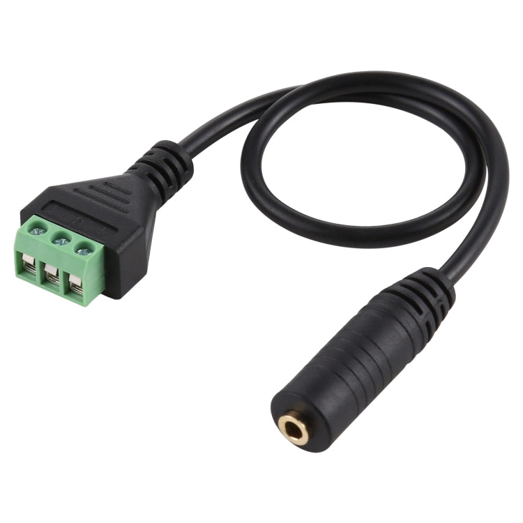 Cabo adaptador conector fêmea 3,5mm para terminais plugáveis de 3 pinos sem solda, comprimento: 30cm, 3,5mm fêmea para 3 pinos