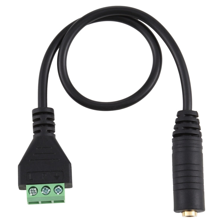 Cabo adaptador conector fêmea 3,5mm para terminais plugáveis de 3 pinos sem solda, comprimento: 30cm, 3,5mm fêmea para 3 pinos