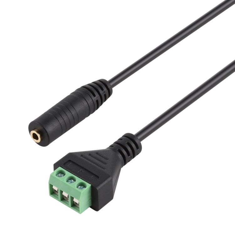 Cabo adaptador conector fêmea 3,5mm para terminais plugáveis de 3 pinos sem solda, comprimento: 30cm, 3,5mm fêmea para 3 pinos