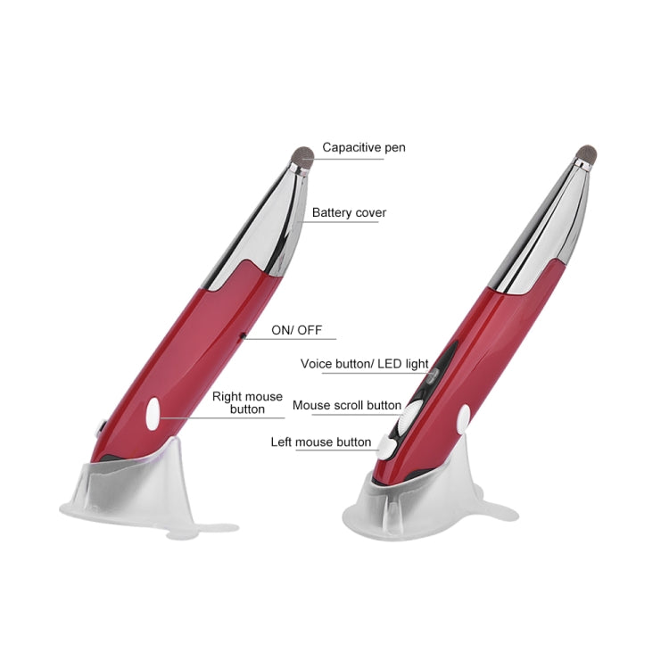 Rato ótico inteligente sem fios PR-06S com 4 teclas e função de caneta stylus, Suporta operação por voz / tradução, Suporta operação por voz / tradução Vermelho, Suporta operação por voz / tradução Cinzento, Suporta operação por voz / tradução Azul