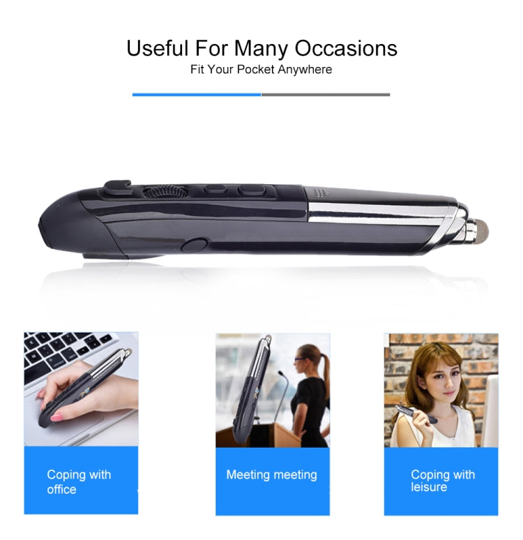 Rato ótico inteligente sem fios PR-08 com 6 teclas, função de caneta stylus e laser, Função laser Vermelho, Função laser Branco, Função laser Preto, Função laser Cinzento, Função laser Azul