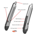 Rato ótico inteligente sem fios PR-08 com 6 teclas, função de caneta stylus e laser, Função laser Vermelho, Função laser Branco, Função laser Preto, Função laser Cinzento, Função laser Azul
