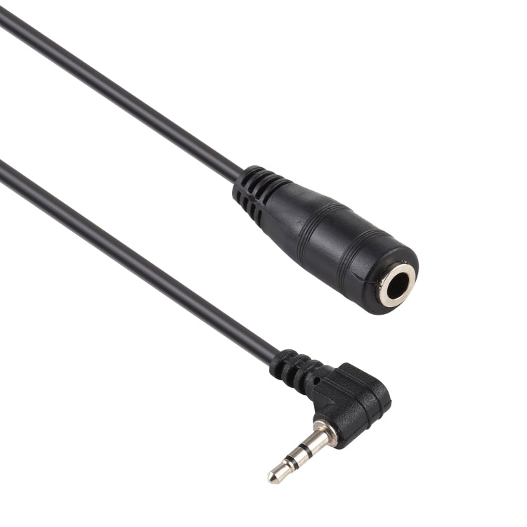 Cabo adaptador conversor de alimentação DC estéreo AUX com ficha macho de ângulo direito 2,5mm para jack fêmea 3,5mm, comprimento: 14cm