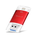 Pen Drive Richwell 3 em 1 32G Type-C + 8 Pinos + USB 3.0 com Dupla Tampa Metálica e Função OTG