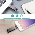Richwell 64G Type-C + 8 Pinos + USB 3.0 Pen Drive Metálico com Função OTG