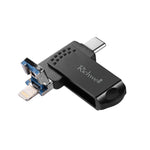 Richwell 128G Type-C + 8 Pinos + USB 3.0 Pen Drive Metálico com Função OTG