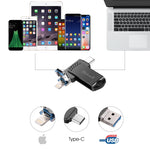 Richwell 128G Type-C + 8 Pinos + USB 3.0 Pen Drive Metálico com Função OTG