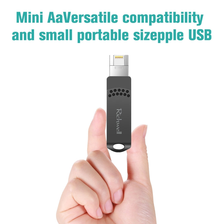 Richwell 128G Type-C + 8 Pinos + USB 3.0 Pen Drive Metálico com Função OTG