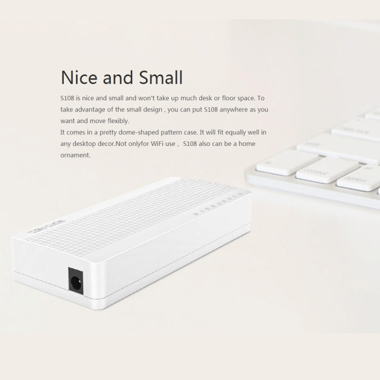 Comutador de Rede Ethernet Rápida Tenda S108 8 Portas 10 / 100Mbps LAN HUB, Tenda SG108 8 Portas Branco