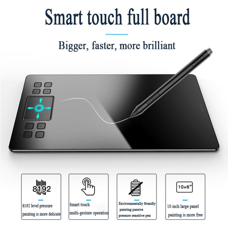 VEIKK A50 Mesa Gráfica Eletrónica Inteligente de 10x6 polegadas 5080 LPI, com Interface Tipo-c, A50