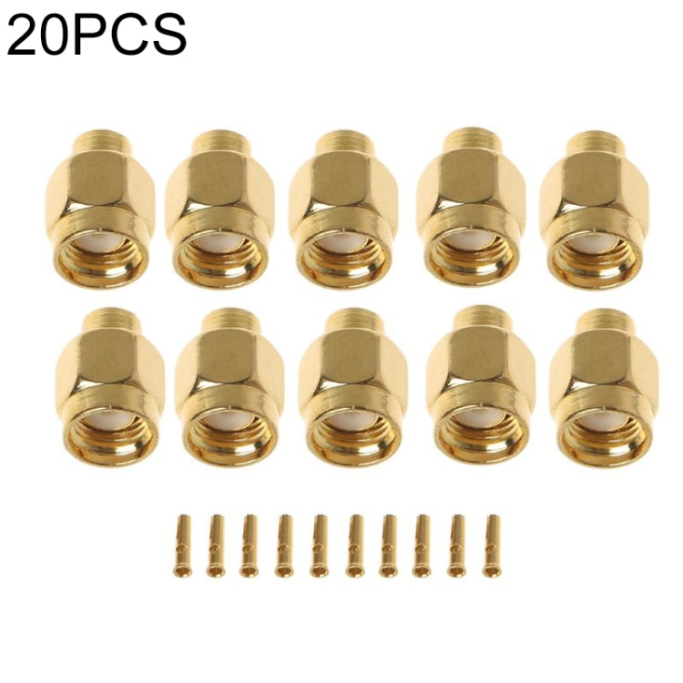 20 PCS Conector RF SMA-JB3 SMA Macho Rosca Interna & Pino para Soldar Semi-Rígido, SMA-JB3