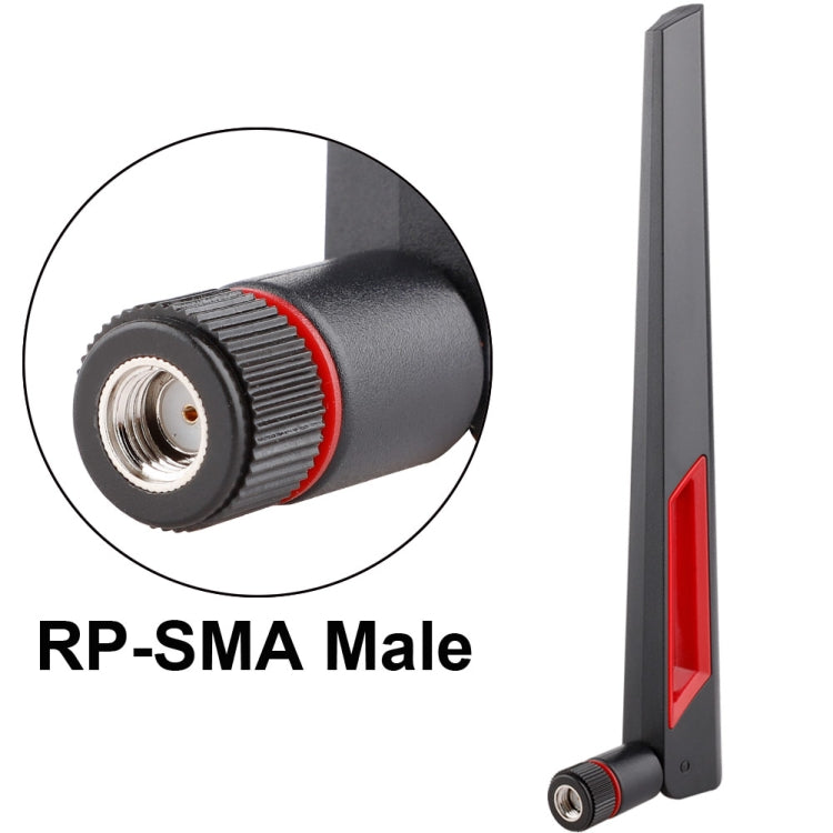 Antena WiFi 2.4G / 5G RP-SMA Macho 12dBi para Roteador de Rede, 12dBi RP-SMA