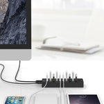 HUB USB 2.0 ORICO P10-U2 com 10 portas, indicador LED de energia e cabo USB de 1m (Preto)