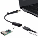 Cabo adaptador de carregador de energia DP USB-C / Type-C para 7.4 x 0.6mm para HP, 2.4 x 0.6mm