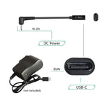 Cabo carregador adaptador de energia USB-C / Type-C para 4.0 x 1.35mm, 4.0 x 1.35mm