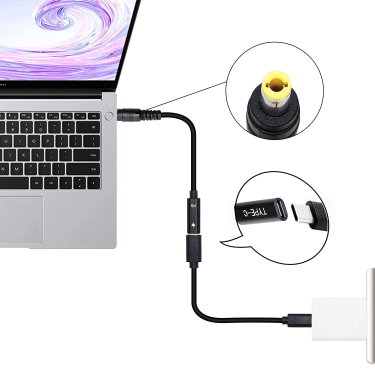 Cabo adaptador de carregador de energia DP USB-C / Type-C para 5.5 x 2.5mm, 5.5 x 2.5mm