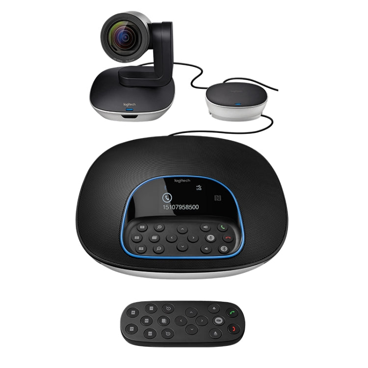 Logitech CC3500e Câmara de Teleconferência Empresarial para Aulas Online HD 1080P, Ficha UE