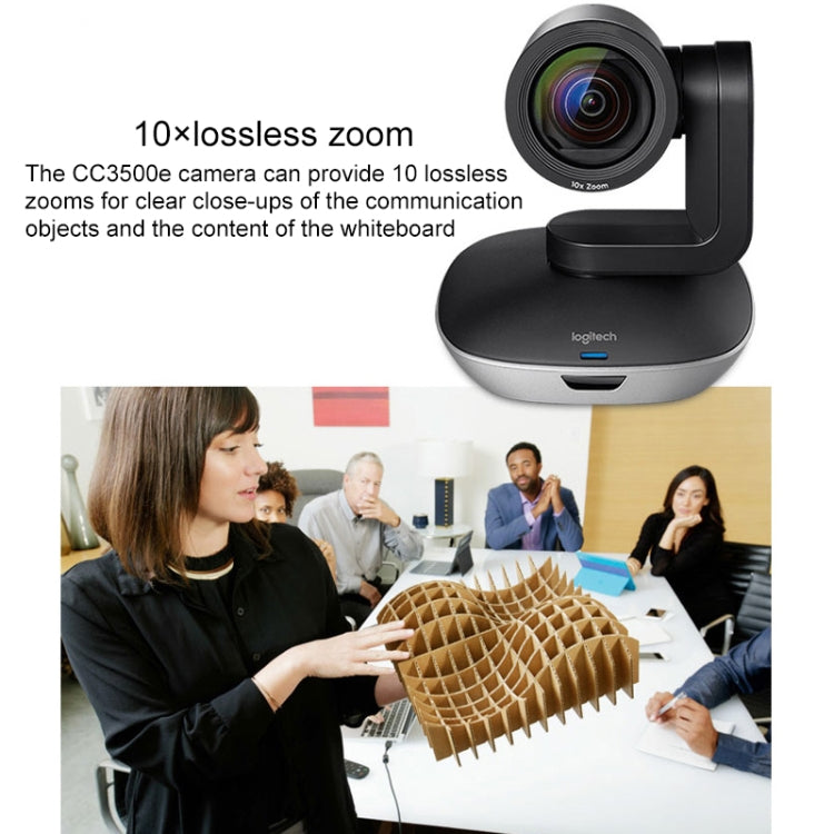 Logitech CC3500e Câmara de Teleconferência Empresarial para Aulas Online HD 1080P, Ficha UE