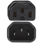 Adaptador Conversor de Ficha de Energia AC C13 para C15 com Ranhura, C13 para C15 com Ranhura