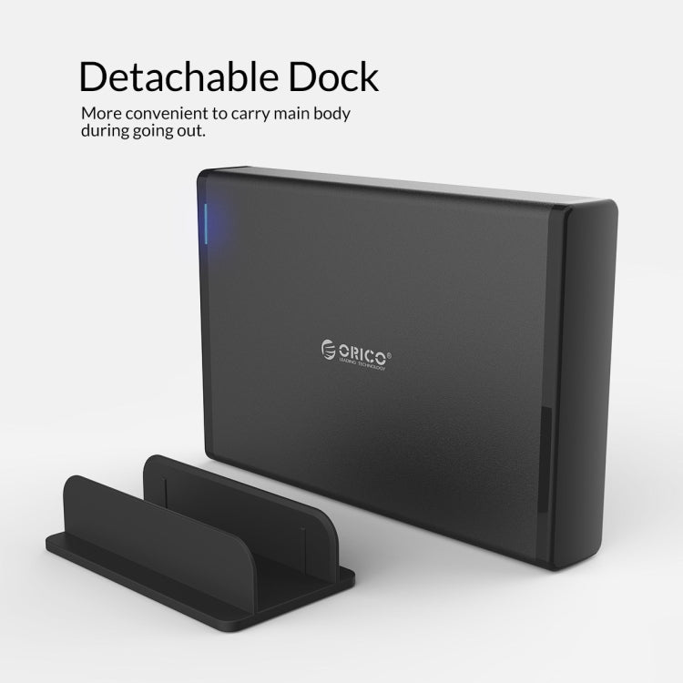 ORICO 7688C3 Caixa Externa para Disco Rígido Móvel USB-C / Tipo-C de 8TB e 3,5 polegadas com Base Destacável, Comprimento do Cabo: 1m