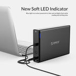 ORICO 7688C3 Caixa Externa para Disco Rígido Móvel USB-C / Tipo-C de 8TB e 3,5 polegadas com Base Destacável, Comprimento do Cabo: 1m
