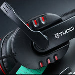 TUCCI X6 Auscultadores para Jogos Estéreo com Super Bass e Microfone para PC, X6