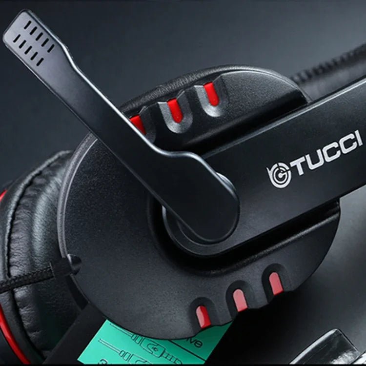 TUCCI X6 Auscultadores para Jogos Estéreo com Super Bass e Microfone para PC, X6