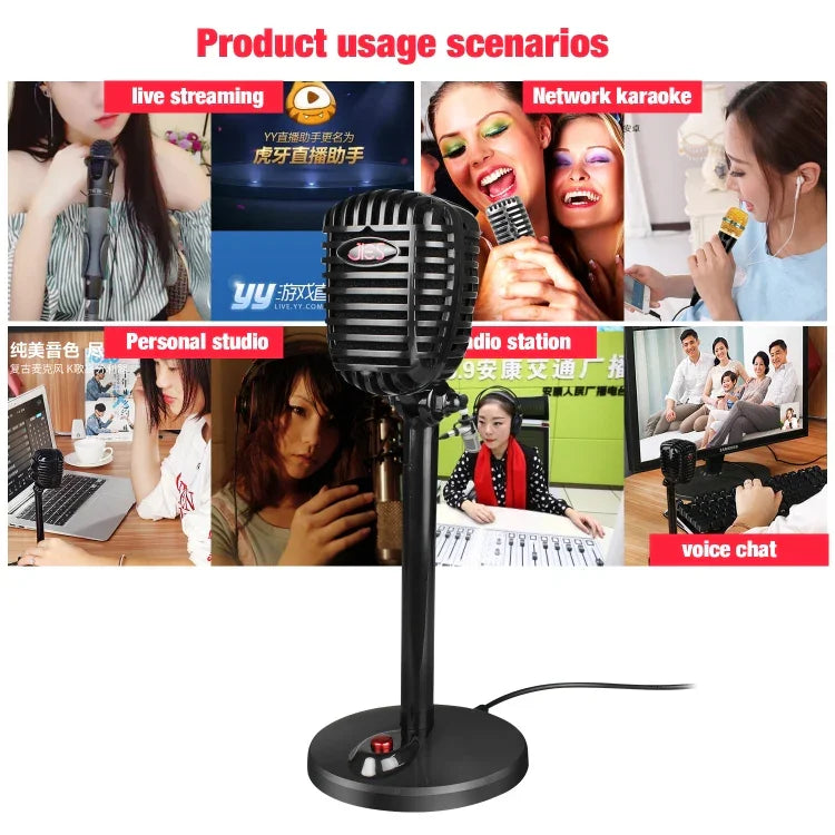 Dispositivo de Microfone USB para Chat de Voz e Videoconferência Rotativo 360 Graus sem Motor, Comprimento do Cabo: 2,2m