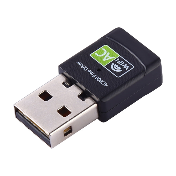 Adaptador USB 2.0 WiFi Banda Dupla 2.4GHz & 5GHz AC600Mbps com Driver Livre, Placa de Rede Externa, AC600Mbps