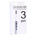 Hub com Caixa de Alumínio com 3 Portas USB3.0 + Adaptador Ethernet Gigabit USB-C / Tipo-C, USB Tipo-C 1000Mbps