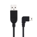 Cabo Mini USB para USB de Dados / Carregamento com Ângulo de 90 Graus à Esquerda, Comprimento: 28cm, Mini USB com Ângulo à Esquerda