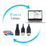 Cabo 2 em 1 USB 3.0 Fêmea para USB 2.0 + USB 3.0 Macho para Computador / Portátil, Comprimento: 29cm, USB 3.0 AF para USB 2.0 AM + USB 3.0 AM