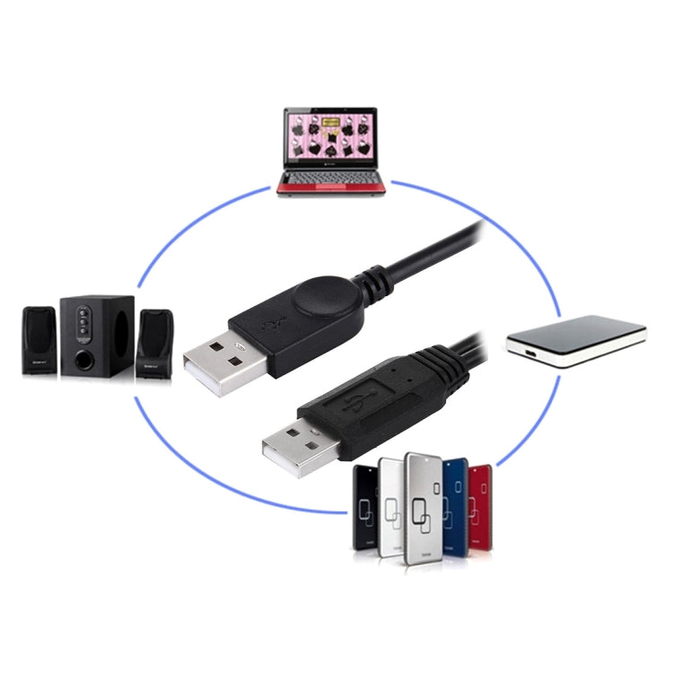 Cabo 2 em 1 USB 2.0 Macho para 2 USB Macho para Computador / Portátil, Comprimento: 50cm, USB 2.0 AM para 2 USB 2.0 AM