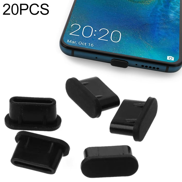 20 unidades de tampões de silicone anti-poeira para porta USB-C / Type-C