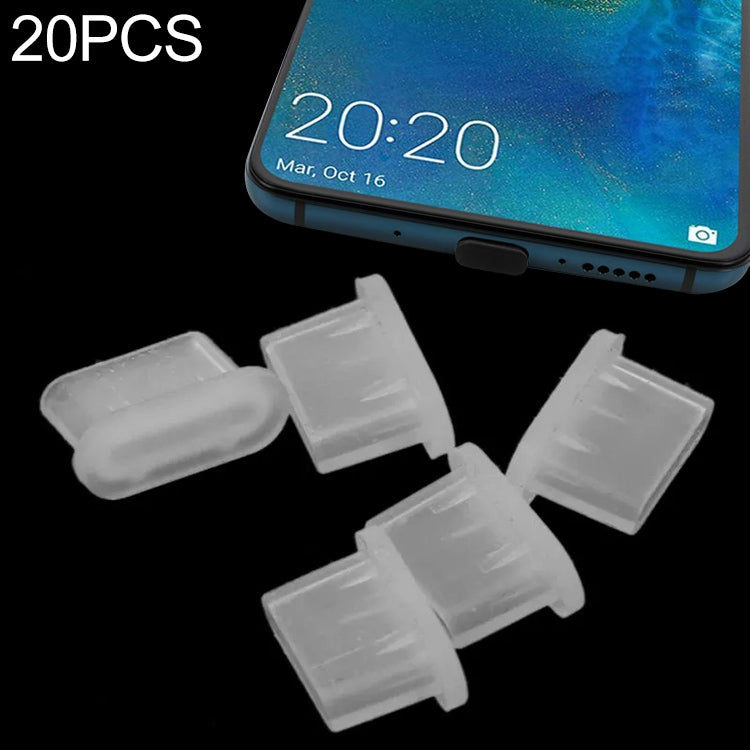 20 unidades de tampões de silicone anti-poeira para porta USB-C / Type-C