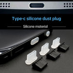 20 unidades de tampões de silicone anti-poeira para porta USB-C / Type-C