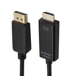 Cabo Conversor 4K x 2K DP para HDMI, Comprimento do Cabo: 1,8m, 4K x 2K DP para HDMI Preto, 4K x 2K DP para HDMI Branco
