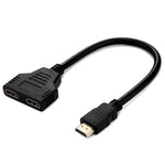Cabo Adaptador HDMI Macho 30cm para Duplo HDMI Fêmea Versão 1.4