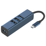 Adaptador HUB 4 em 1 USB-C / Tipo-C para USB3.0 + Triplo USB2.0 RDS 6307-4, 6307-4