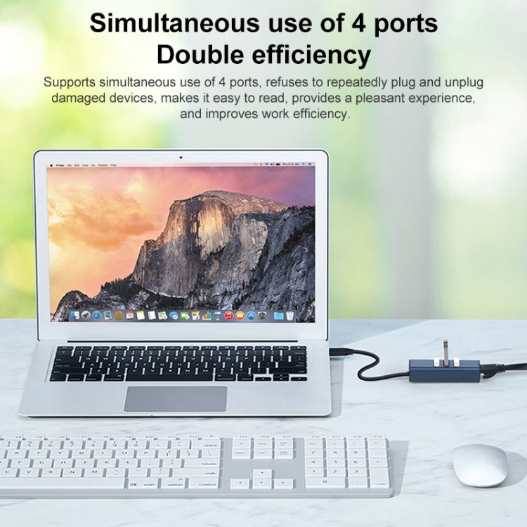 Adaptador HUB 4 em 1 USB-C / Tipo-C para USB3.0 + Triplo USB2.0 RDS 6307-4, 6307-4