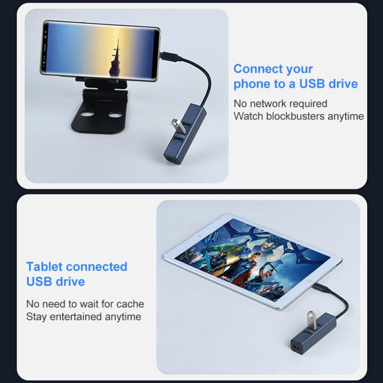Adaptador HUB 4 em 1 USB-C / Tipo-C para USB3.0 + Triplo USB2.0 RDS 6307-4, 6307-4