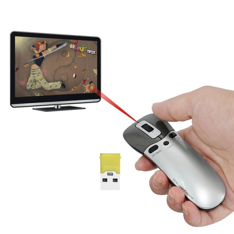 Apresentador Caneta Laser PR-05 com Giroscópio 6D 2.4G Sem Fios, Fly Air Mouse para PC / Portátil, Ensino, Conferência e Discurso